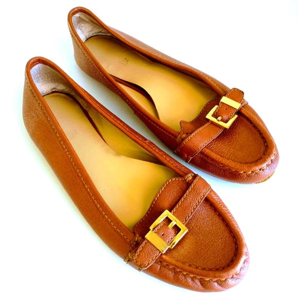 Michael Kors Brown Leather Women's Loafers - Picture 1 of 13